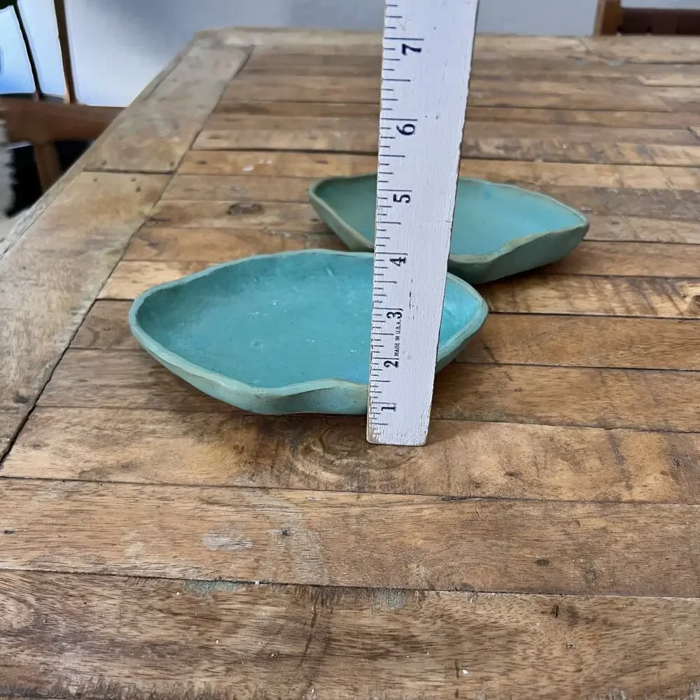 Studio Art Pottery Clay Trinket Dishes Set of 2 7